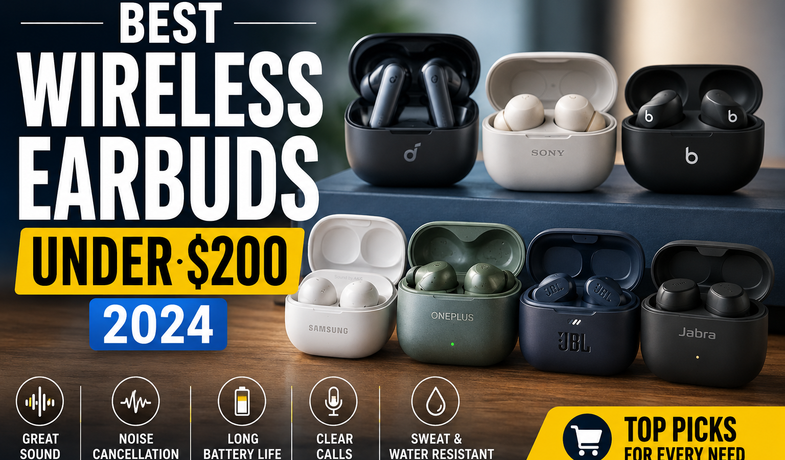 Best wireless earbuds under 200 dollars 2024 comparison
