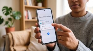 Phone screen displaying the option to forget Bluetooth headphones in settings